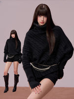 Oversized Cowl Neck Cape Sweater