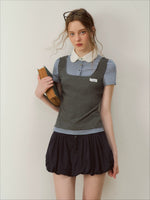 Faux Two-Piece Peter Pan Tee