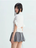 White Pocket Crop Shirt