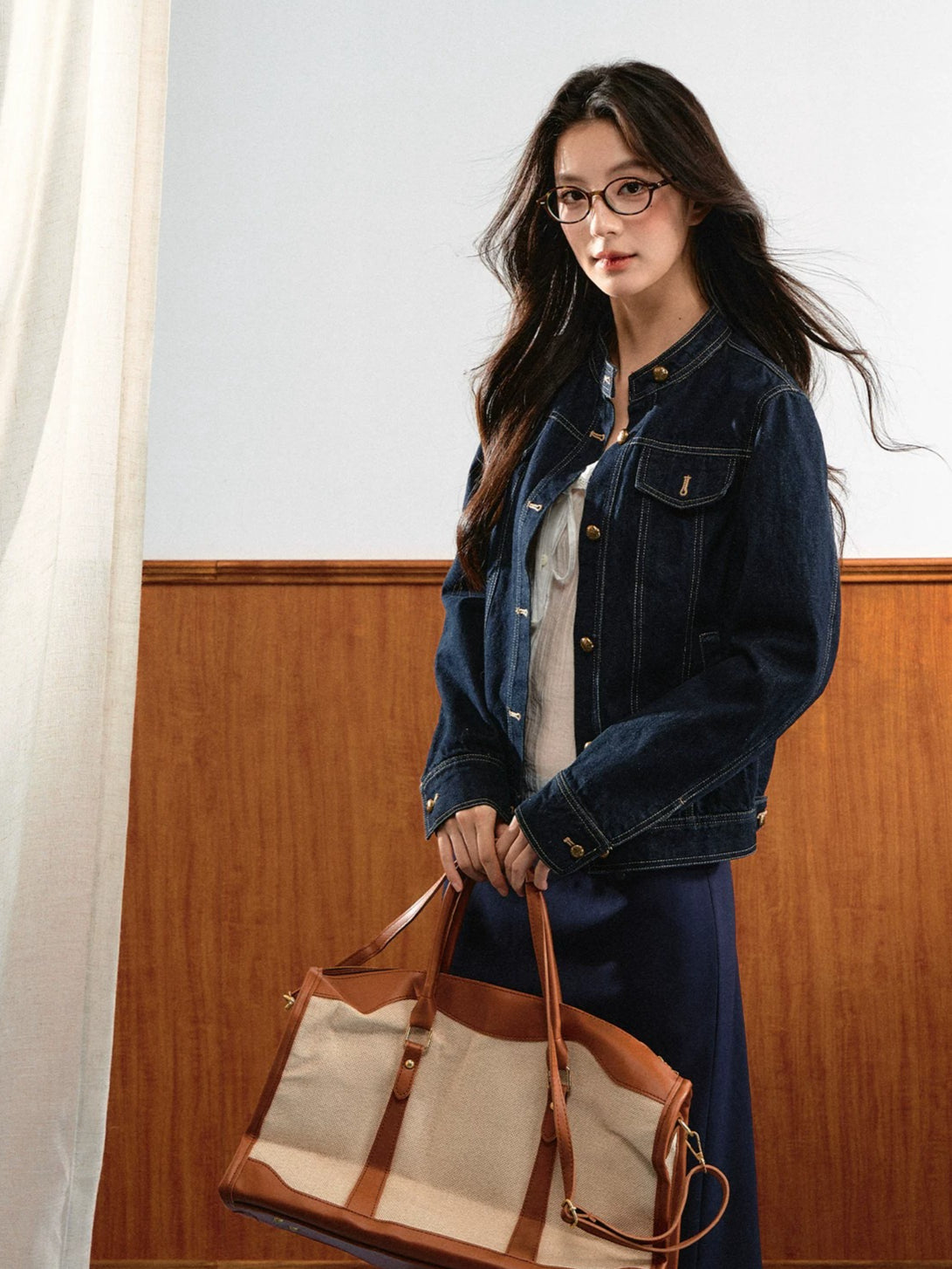 Gold Button Denim Set