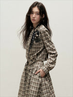 Plaid Shirt Skirt Set