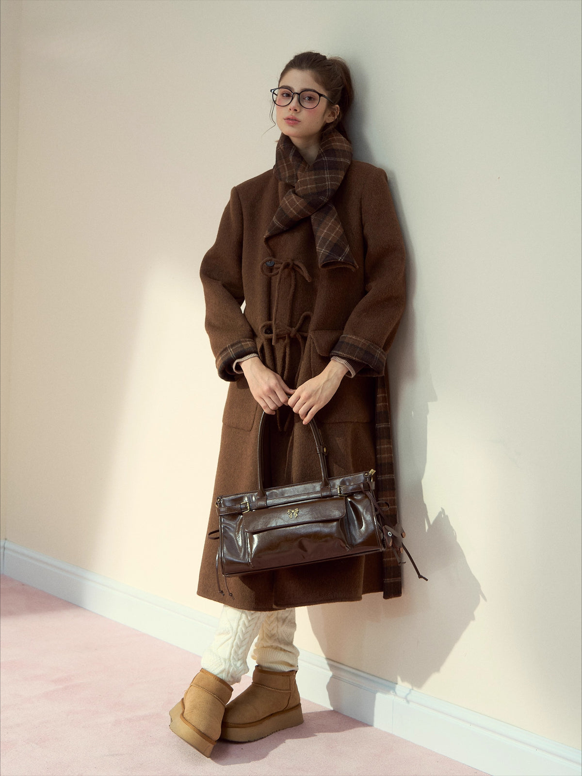 Wool Double-Faced Shawl Coat