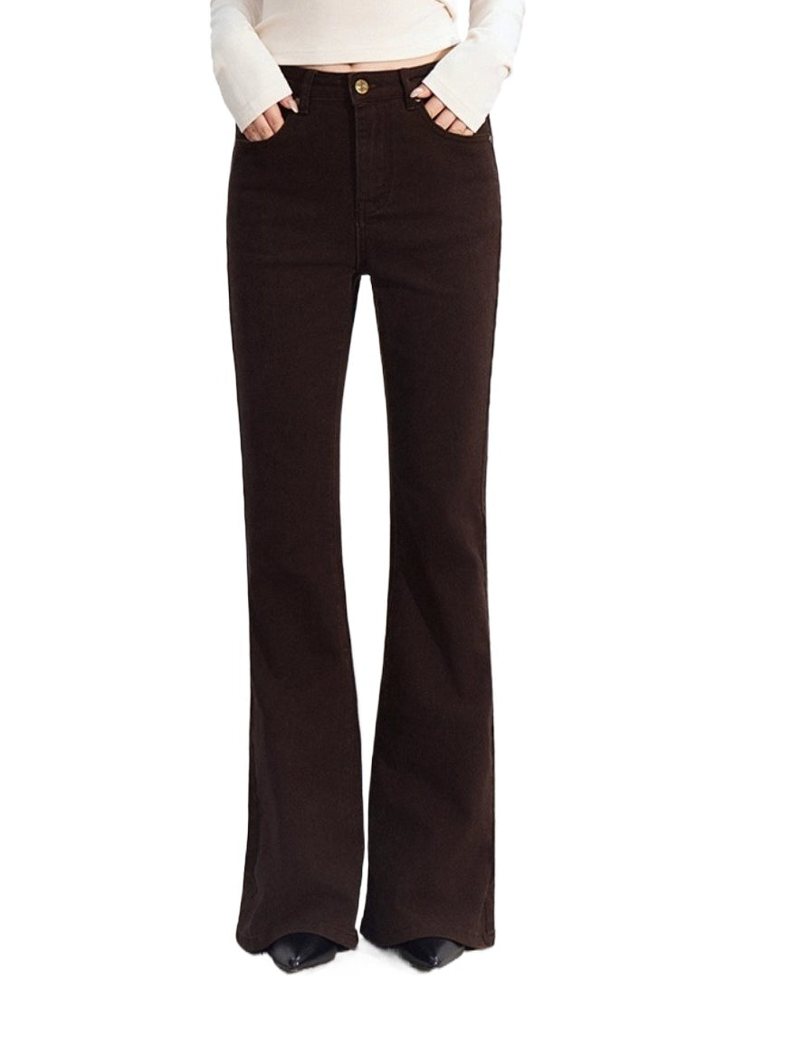 Embroidered Flared Slim-Fit Jeans