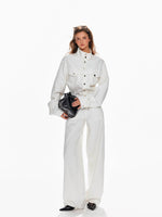 Vintage Washed Denim Wide Leg Jumpsuit