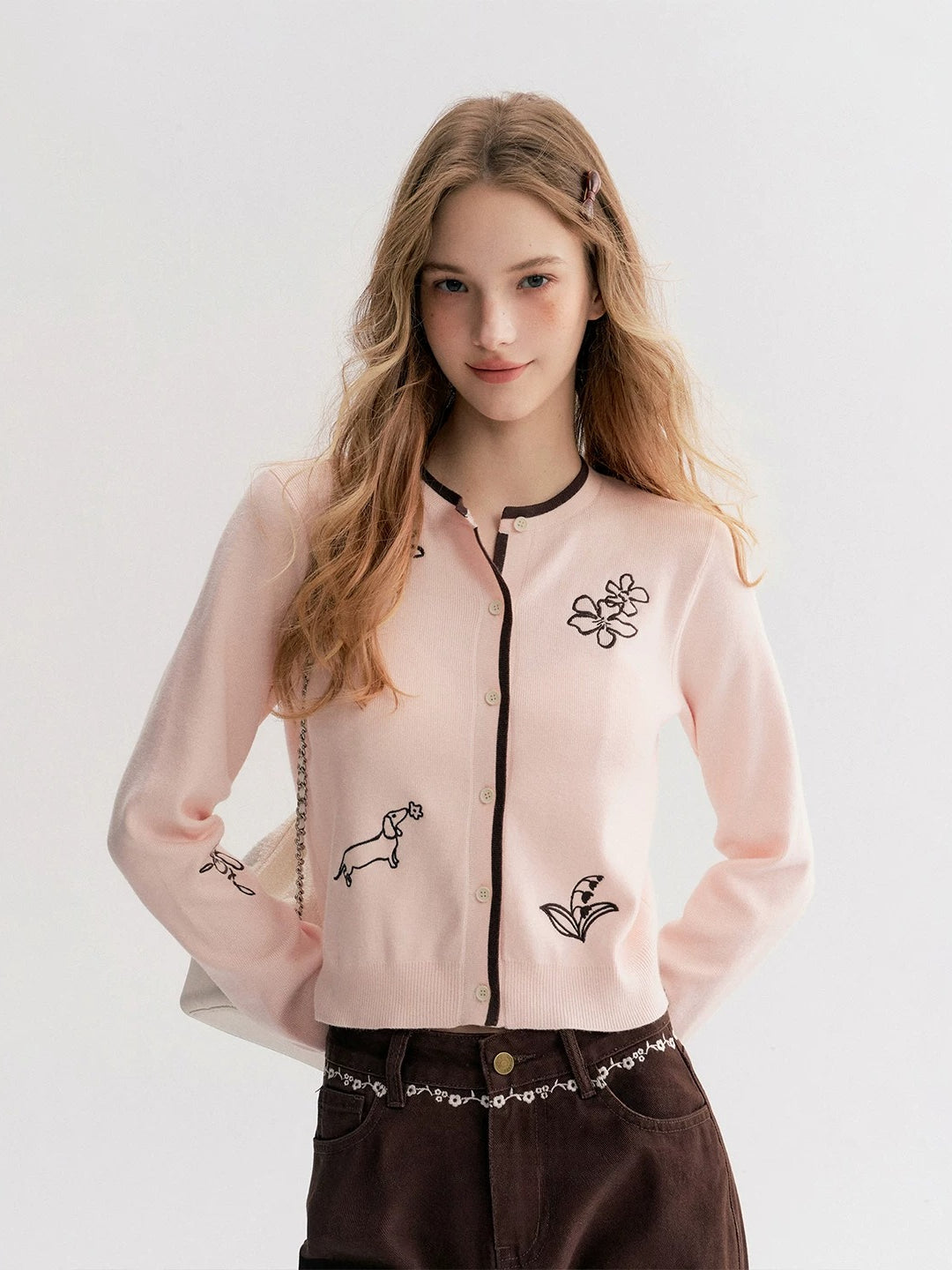 Layered Embroidered Cardigan
