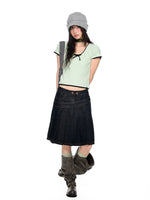 Bow Knit Short Sleeve Top