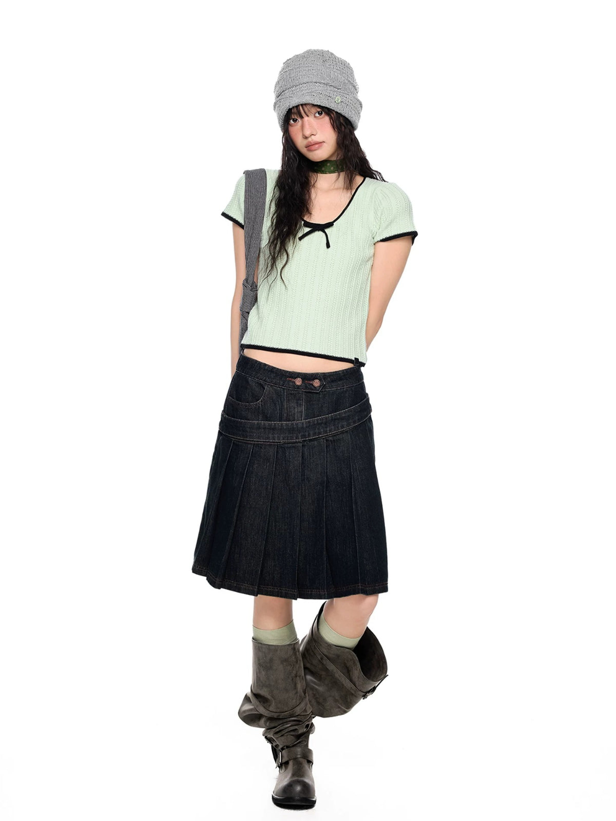 Bow Knit Short Sleeve Top