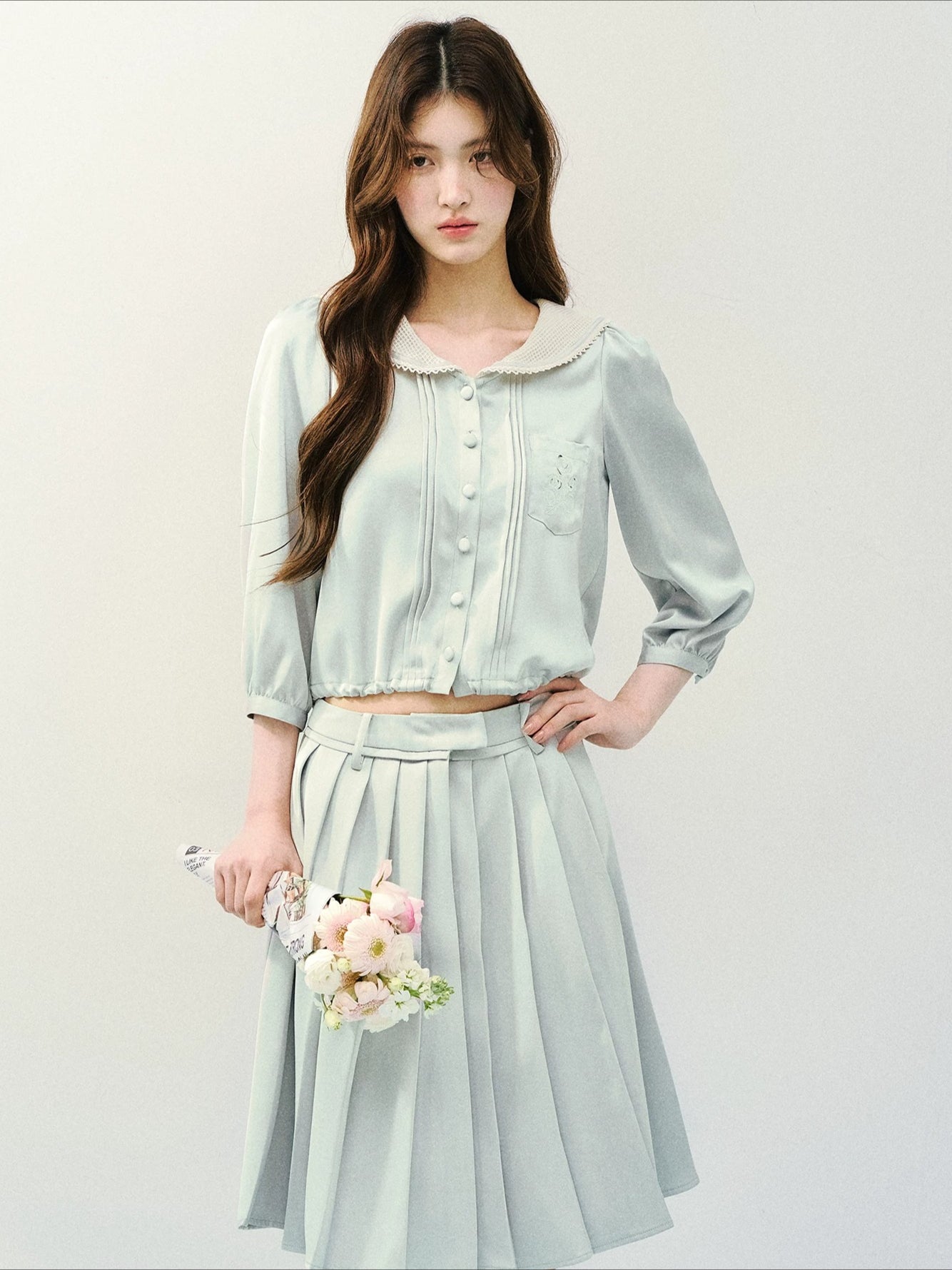 Mint Green Sailor Top Set