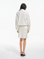 Asymmetric Knit A Line Mini Skirt