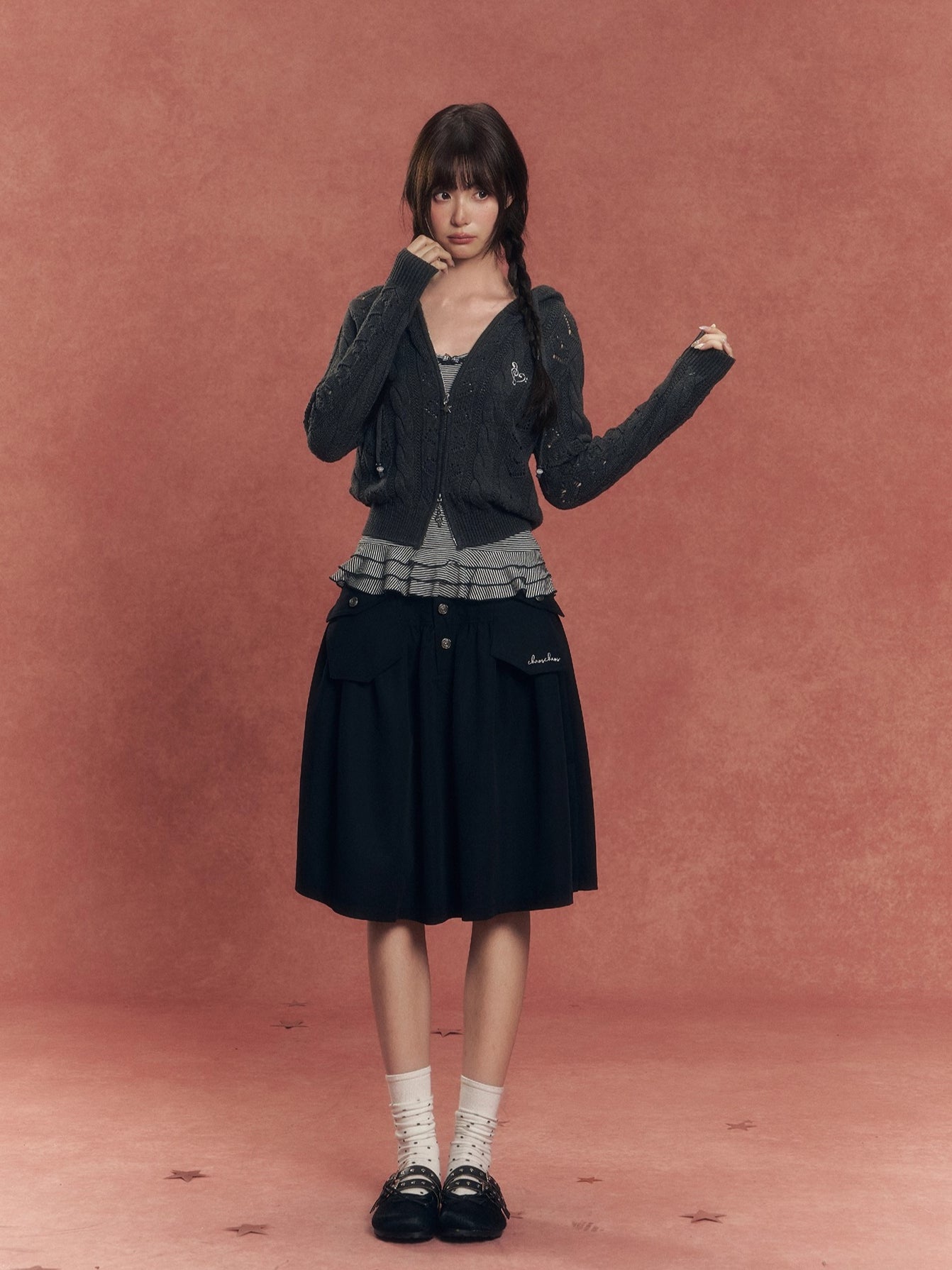 Vintage Utility Denim Skirt