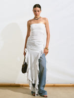 Asymmetrical Ruffle Bandeau Dress