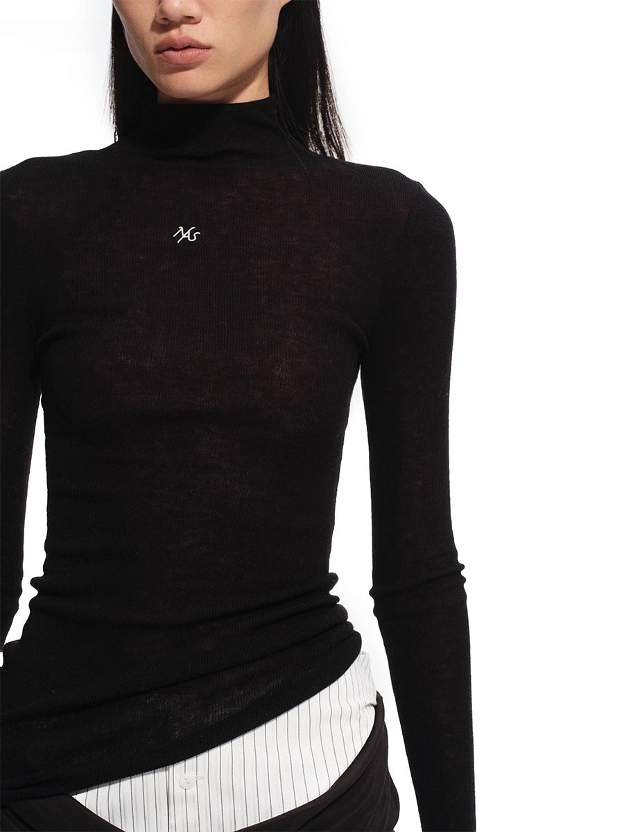 Megan Wool Turtleneck Blouse