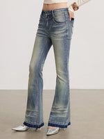 Blue Washed Flare Jeans
