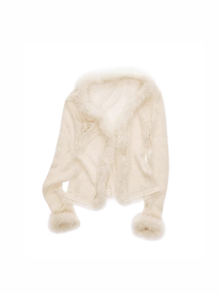 Sequin Knit V-neck Cardigan