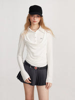 Off-white & Black Layered Polo Top