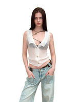 Openwork Alpaca Knit Top