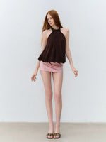 Pleated Halter Chiffon Top