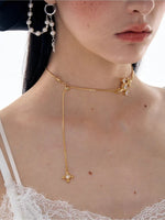 Iris Drawstring Zircon Necklace