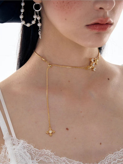 Iris Drawstring Zircon Necklace