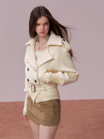 Wool-Blend Knit-Panel Jacket