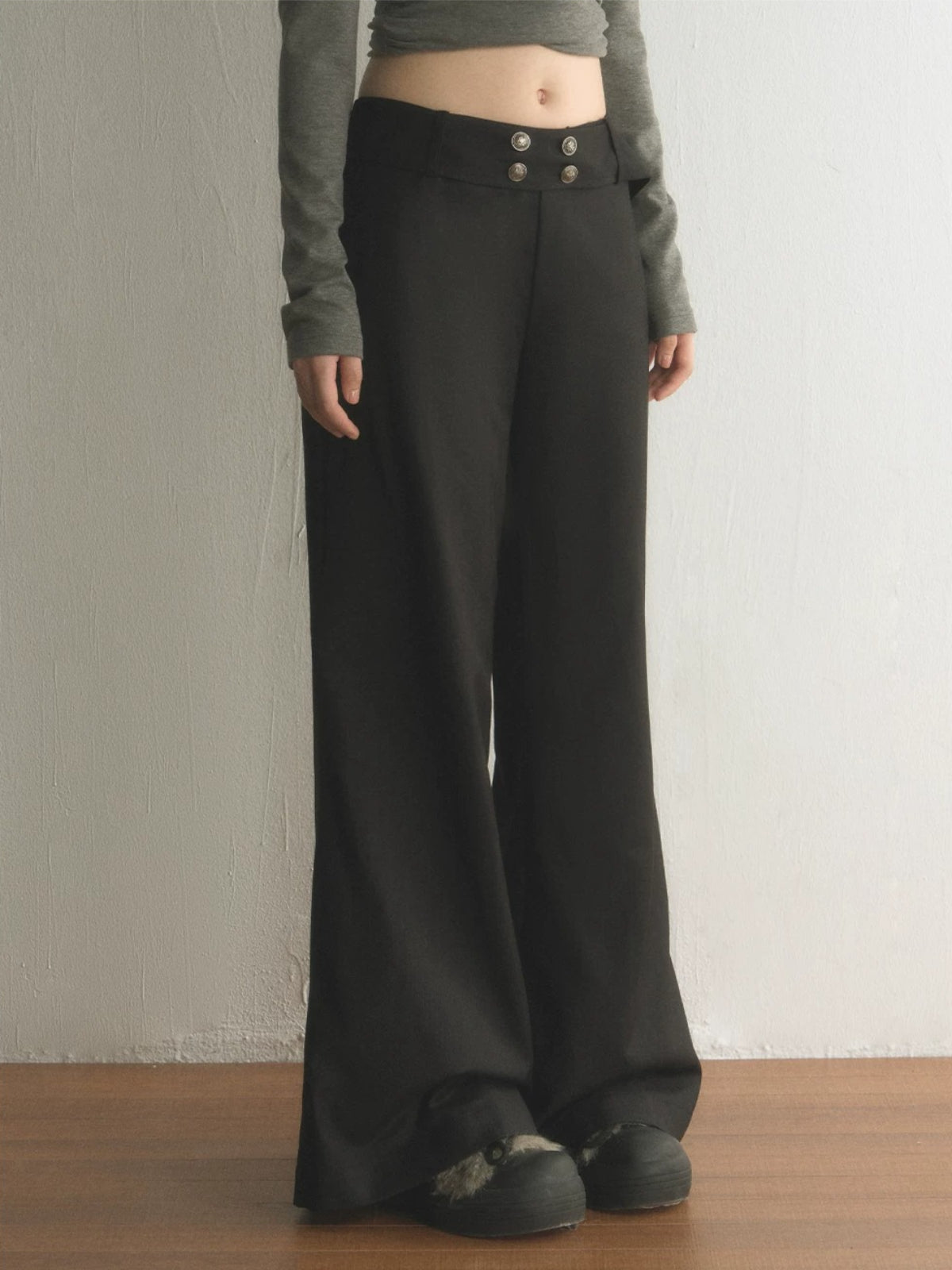 Multi Button Flare Pants