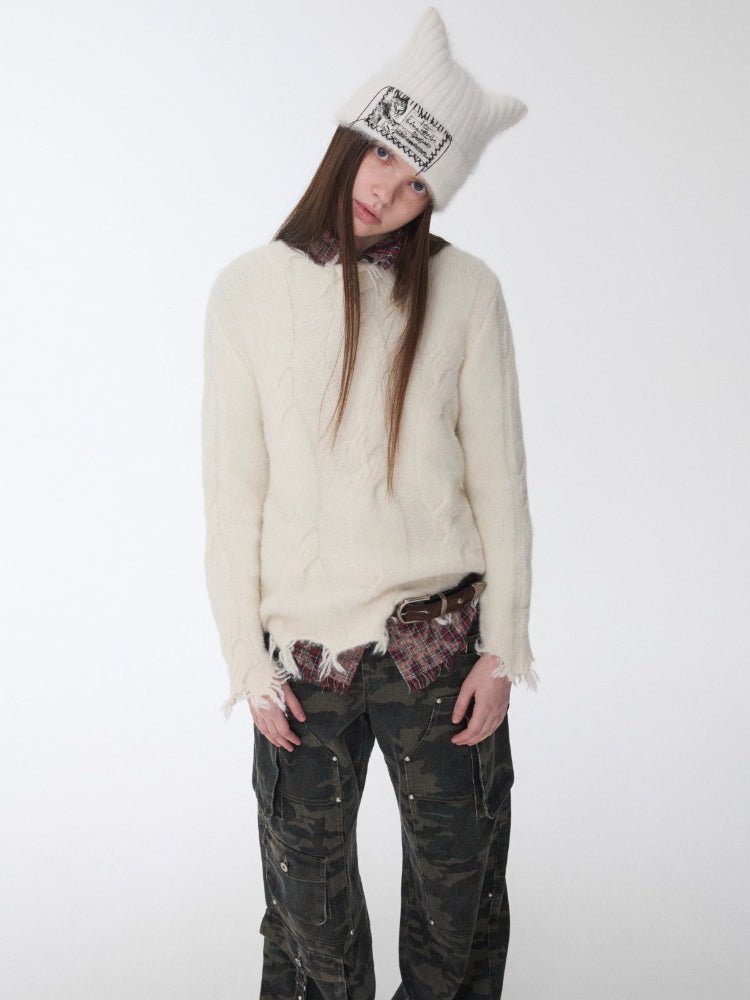 Cable Wool Brushed Sweater