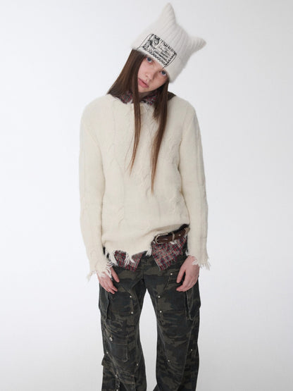 Cable Wool Brushed Sweater