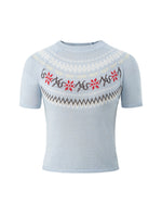 Fair Isle Jacquard Knit T-shirt
