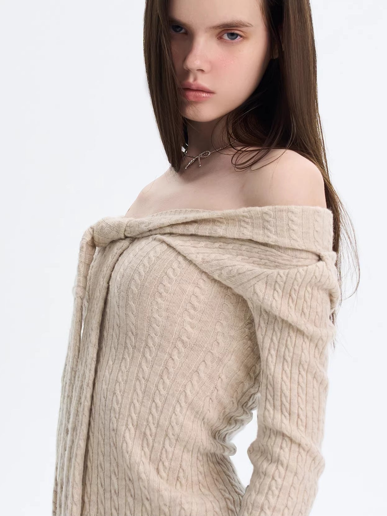 Cable Knit Tie Sweater