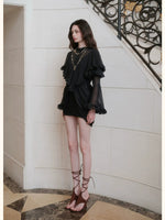 Twisted-Cord Cape Mini Dress