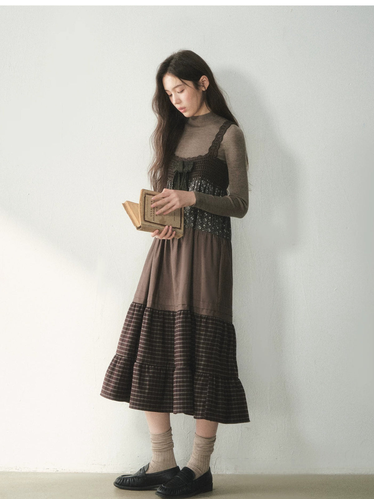 Forest Patchwork Tiered Cotton Dress