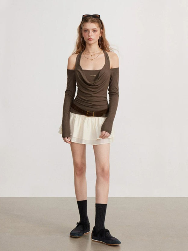 Pleated A Line Skirt