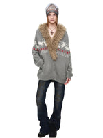 Fair Isle Cat Jacquard Cardigan