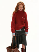 Relaxed Wool Blend Pocket Sweater