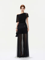 Sheer Ruffle Shoulder Top