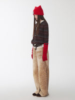 Fair Isle Pony Jacquard Drawstring Knit Cardigan