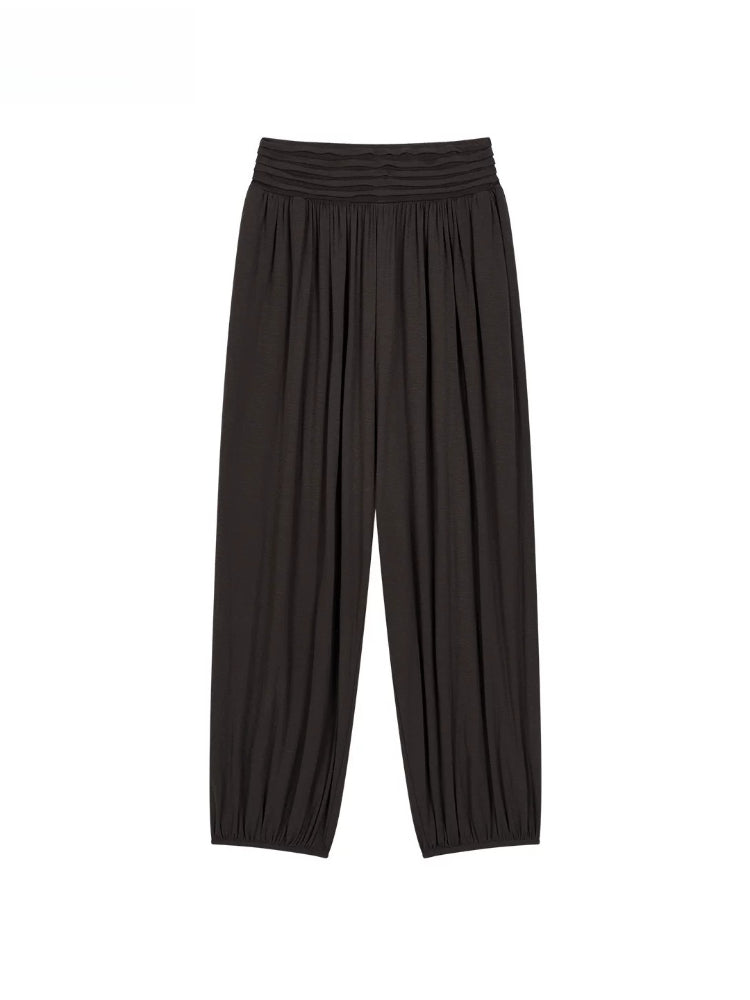 Brown &amp; Gray Pleated Jogger Pants