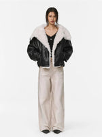 Midnight Fur Collar Leather Jacket