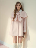Two-Piece Cape Wool Coat