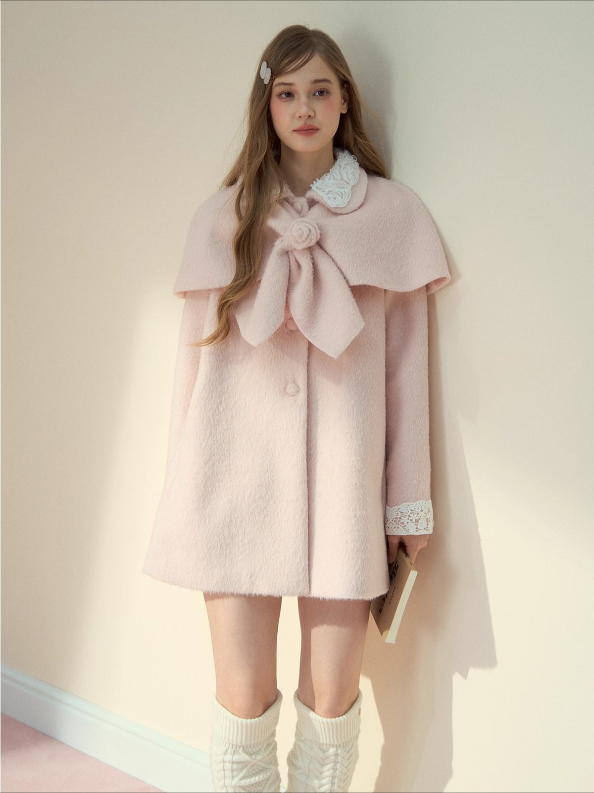 Two-Piece Cape Wool Coat