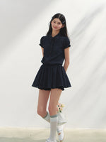 Navy Blue Waist-cinching Dress