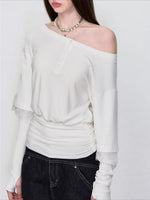 Asymmetrical Lace Panel Faux Layered Tee