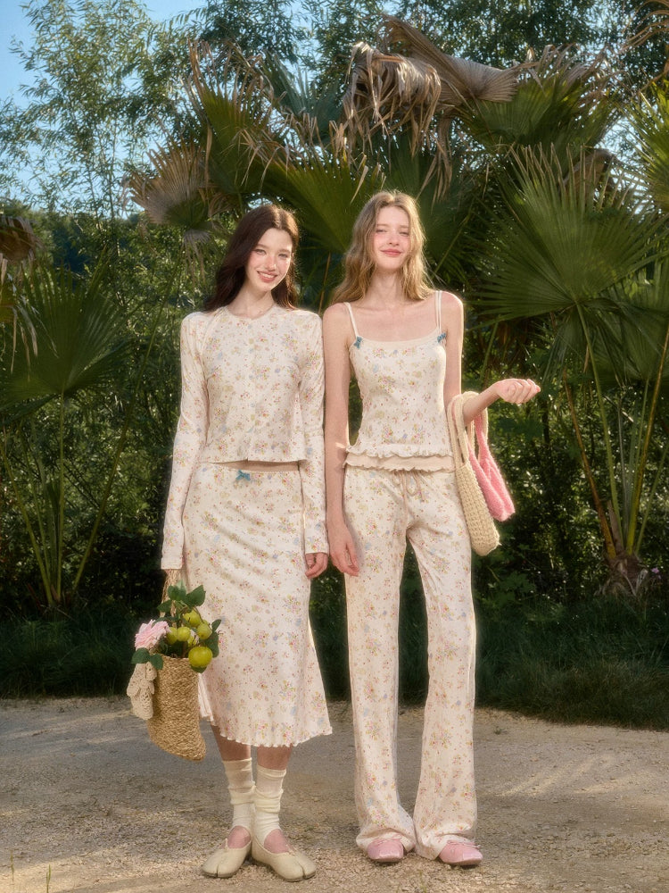 Floral Knit Layered Set