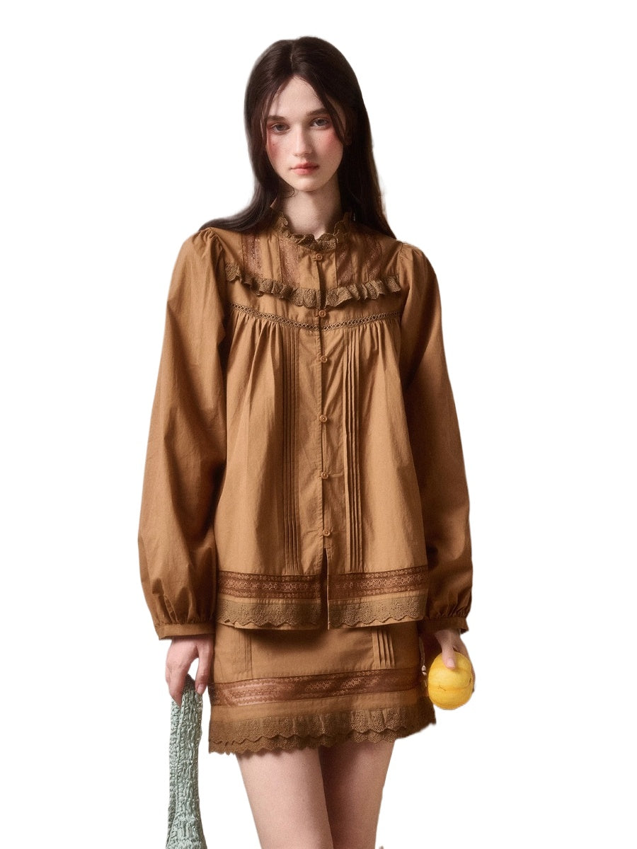 Cosagach Little World Cotton Shirt & Skirt Set