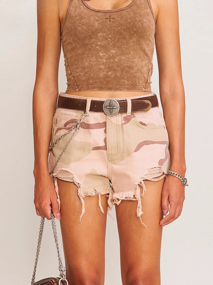 Compass Wild Denim Shorts Army Green Camouflage