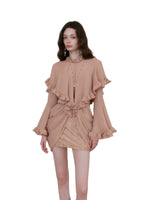 Twisted-Cord Cape Mini Dress