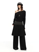 Pleated Skirt Pants