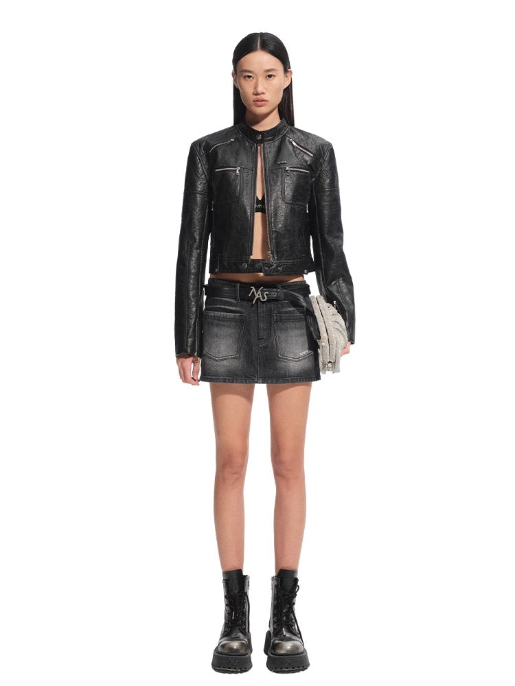 Lynx Washed Denim Skirt