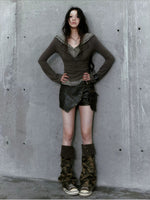 Layered Punk Hooded Top