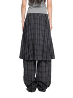 Plaid Pleated Layered Pants